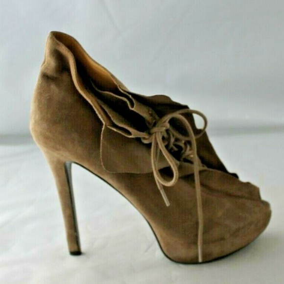 Nine West Peep Toe Ankle Boots 7 1/2 - Picture 4 of 8